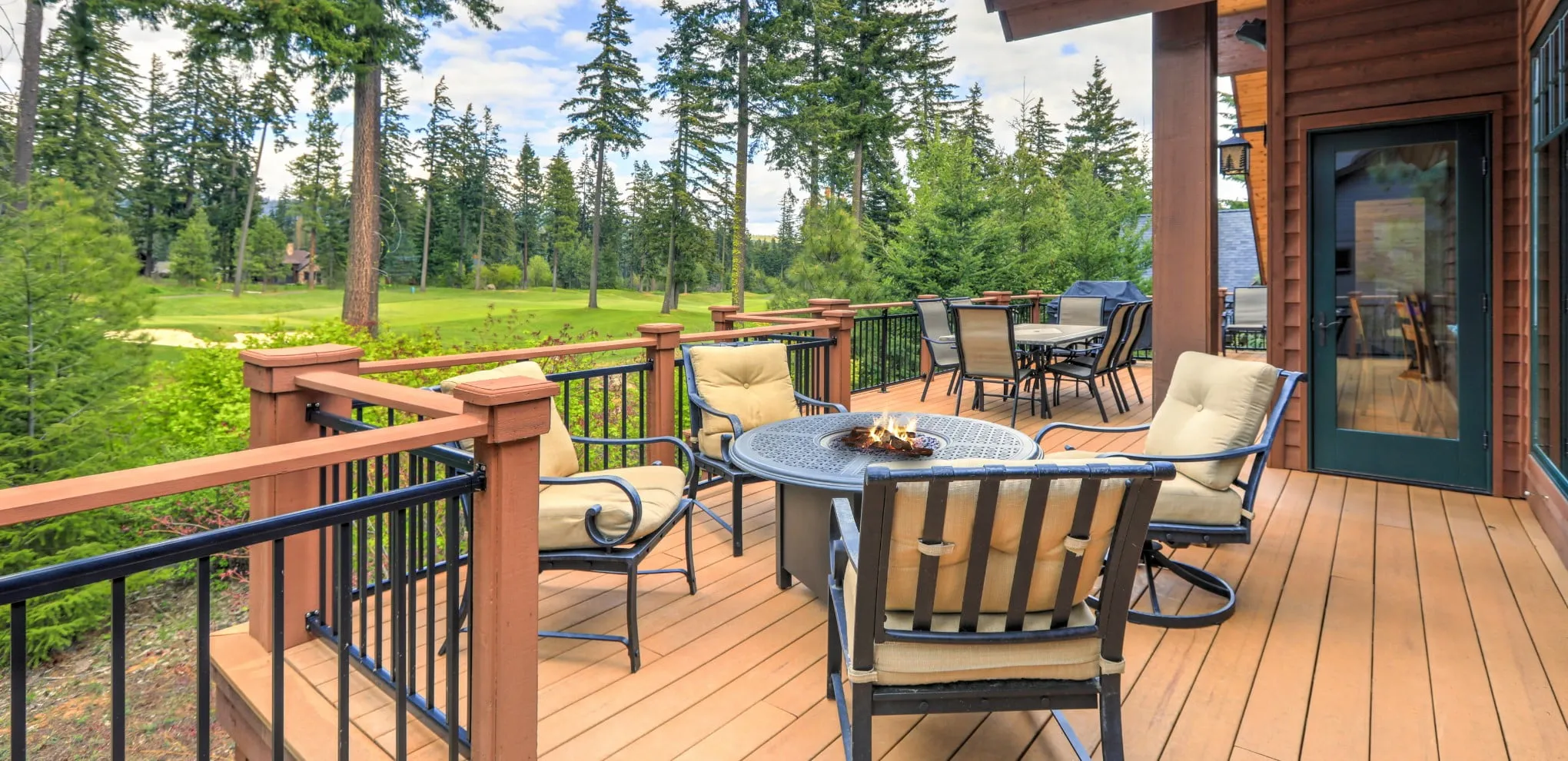 a picture of a deck with a railing all installed