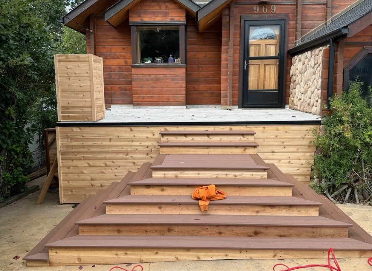 very beautiful and complex stairs being installed.