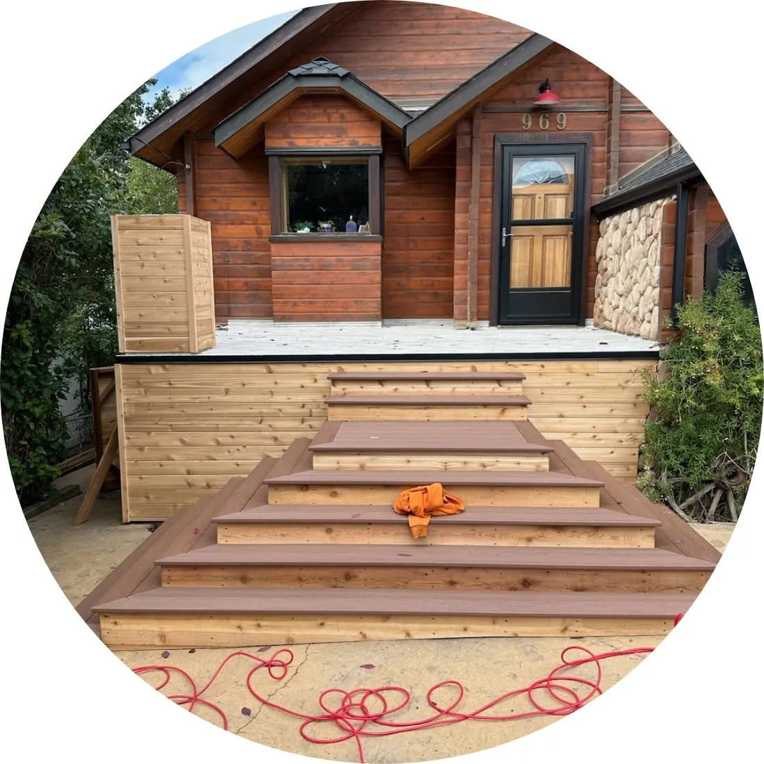 very beautiful and complex stairs being installed.