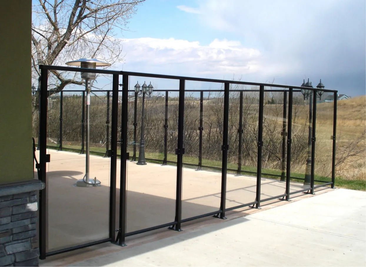 tall glass railing