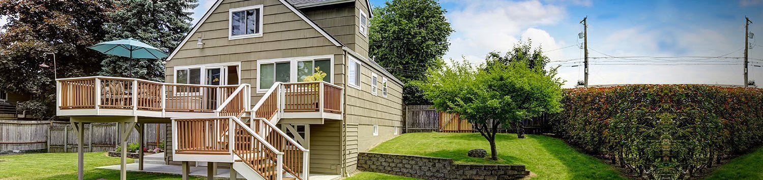 Multi Level Stair System With Wooden Picket Railings | Mountain View Sun Decks